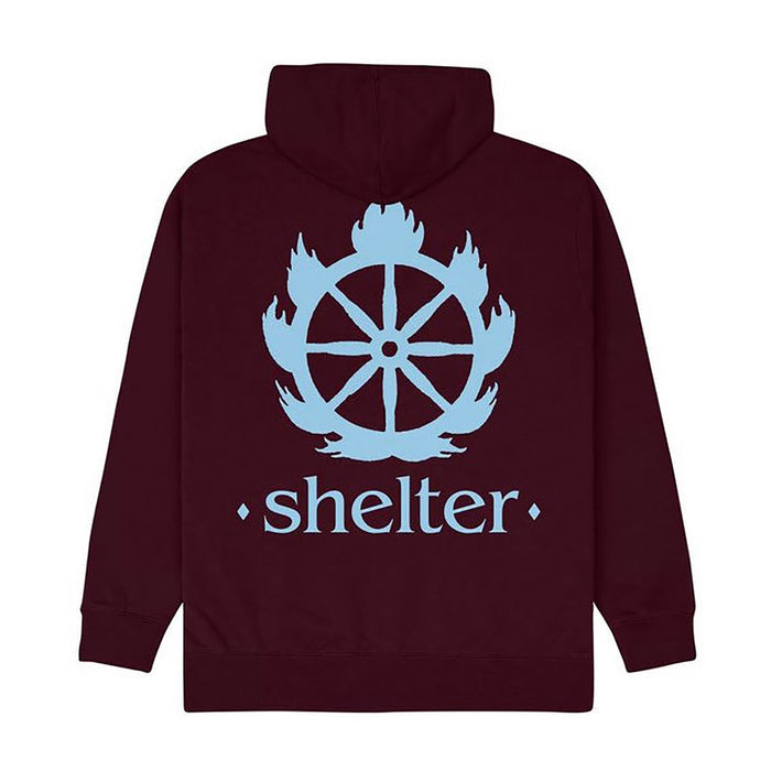 shelter Logo Maroon Hoodie back