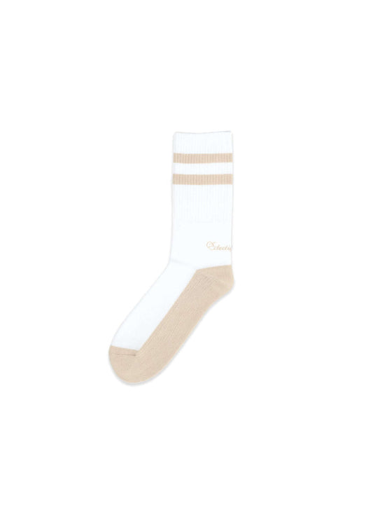Éclectique Coccoli Vintage Stripe Achilles Logo Calf Socks