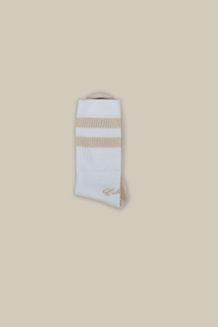 Éclectique Coccoli Vintage Stripe Achilles Logo Calf Socks