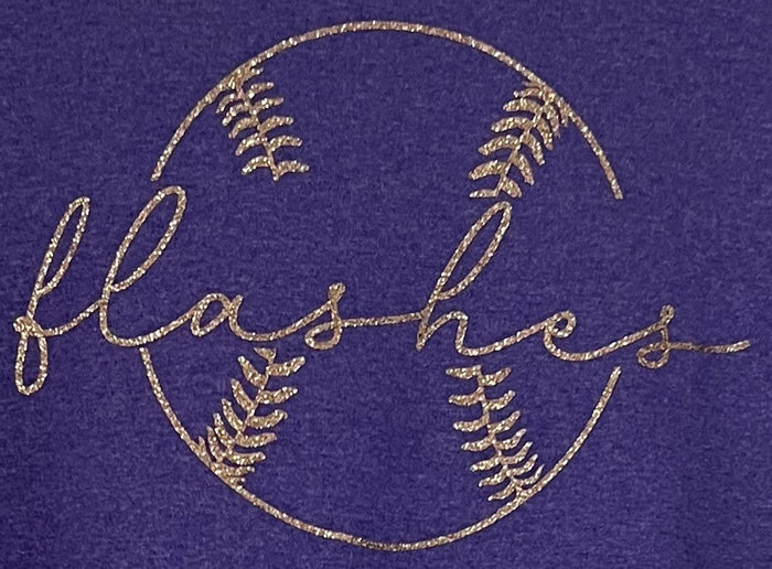 Long Sleeve Baseball Glitter Tee #22