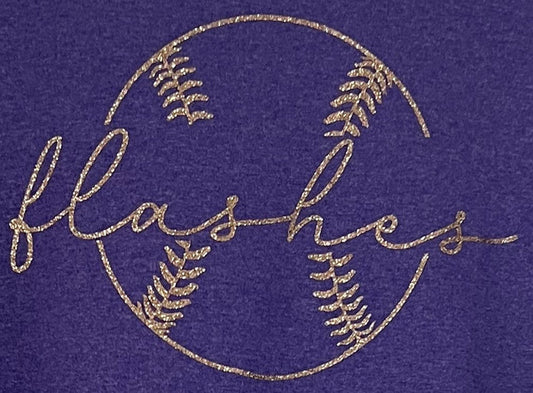 Long Sleeve Baseball Glitter Tee #22
