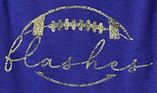 Long Sleeve Football Glitter Tee #21