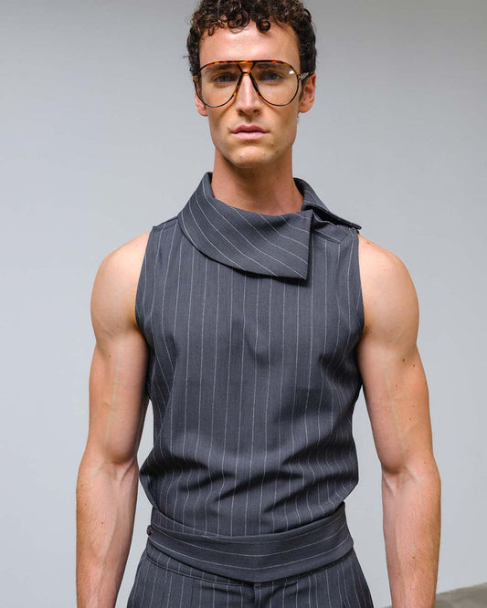 Lyon Top Grey striped