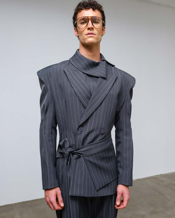 Lyon Top Grey striped