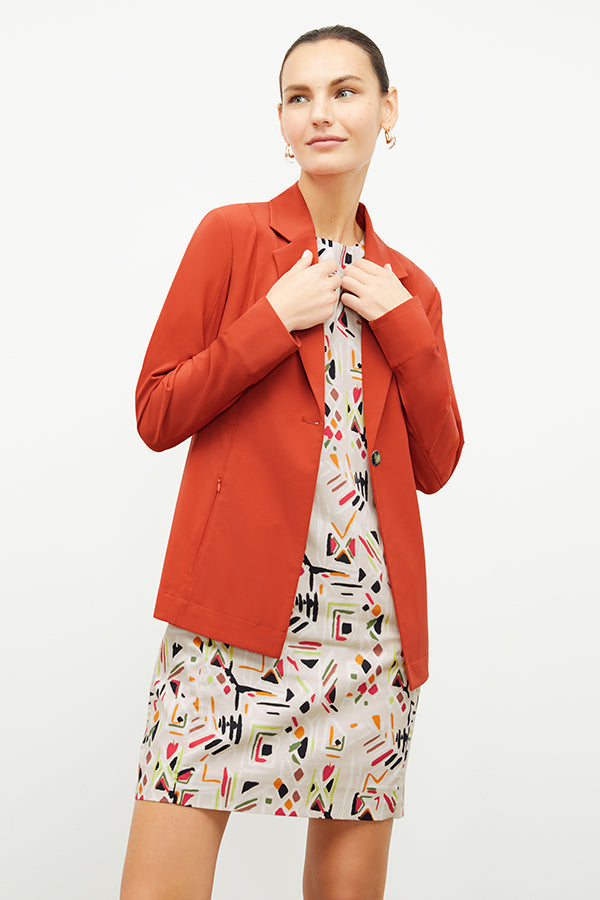 front image of a woman wearing the maaza dress in rhythm print | Exclude | Grid Hover