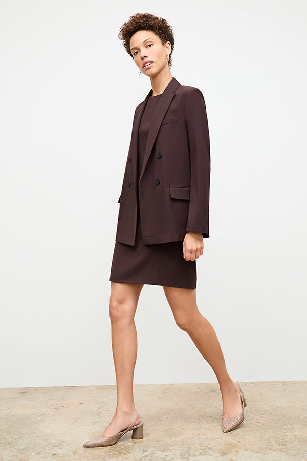 front image of a woman wearing the maaza dress in wine | Exclude | Grid Hover