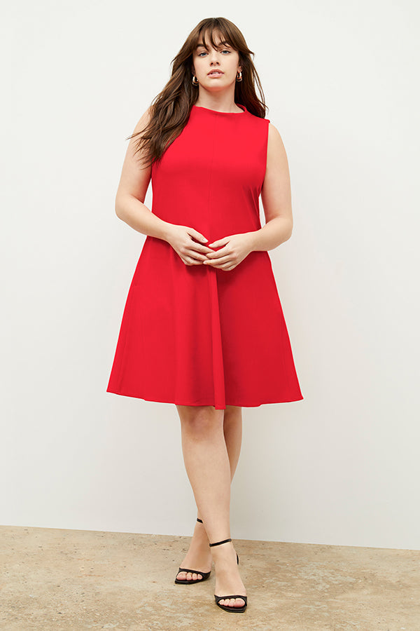 Front image of a woman wearing the malala dress in flame | Exclude | Grid Hover