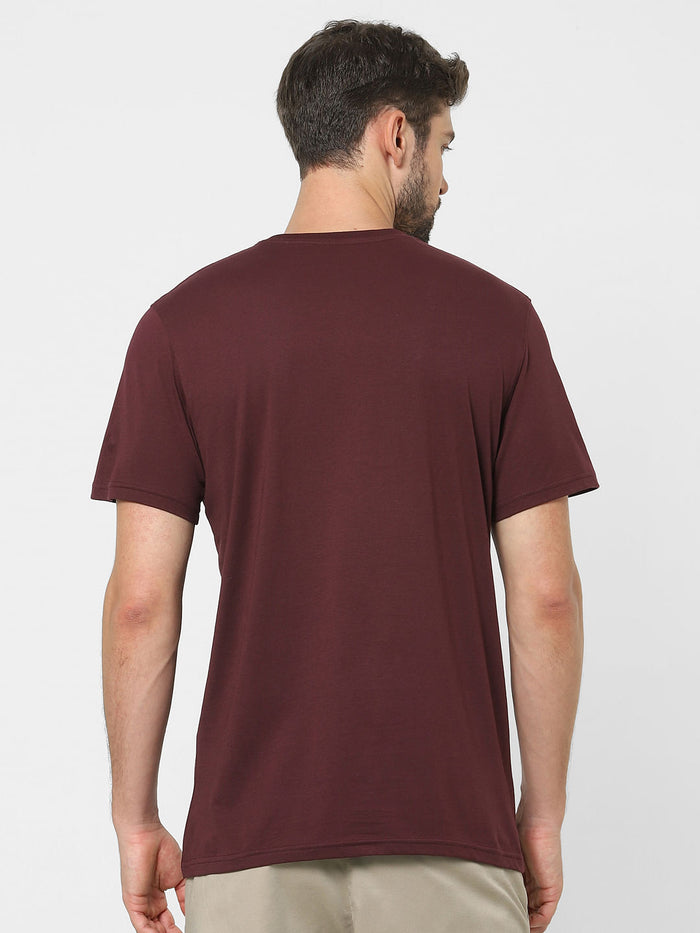 Maroon Graphic Print Crew Neck T-Shirt