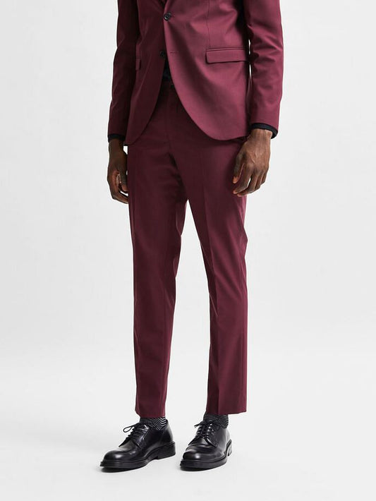 Maroon Slim Fit Suit Trousers