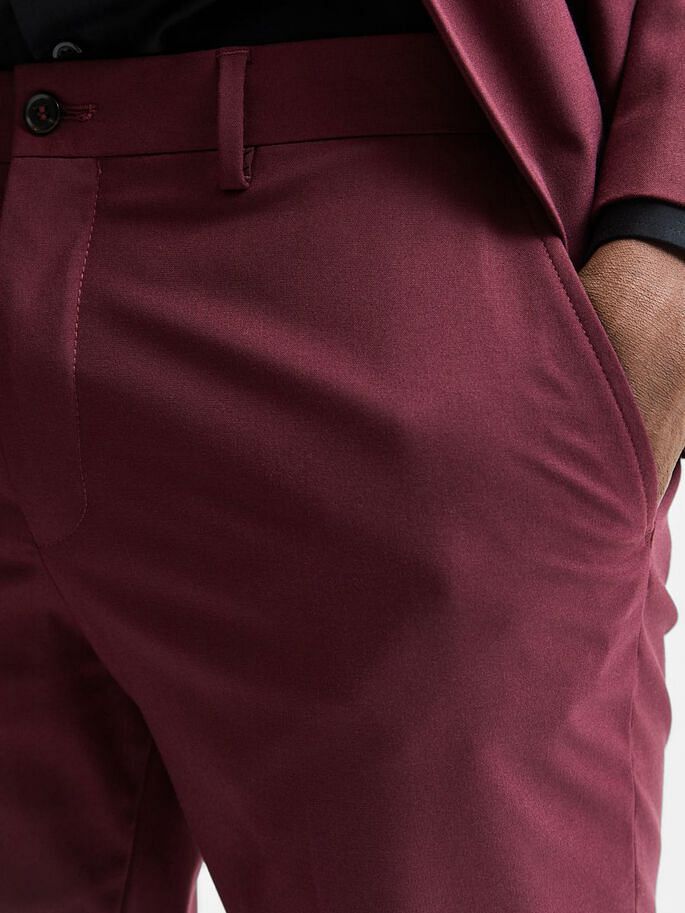 Maroon Slim Fit Suit Trousers