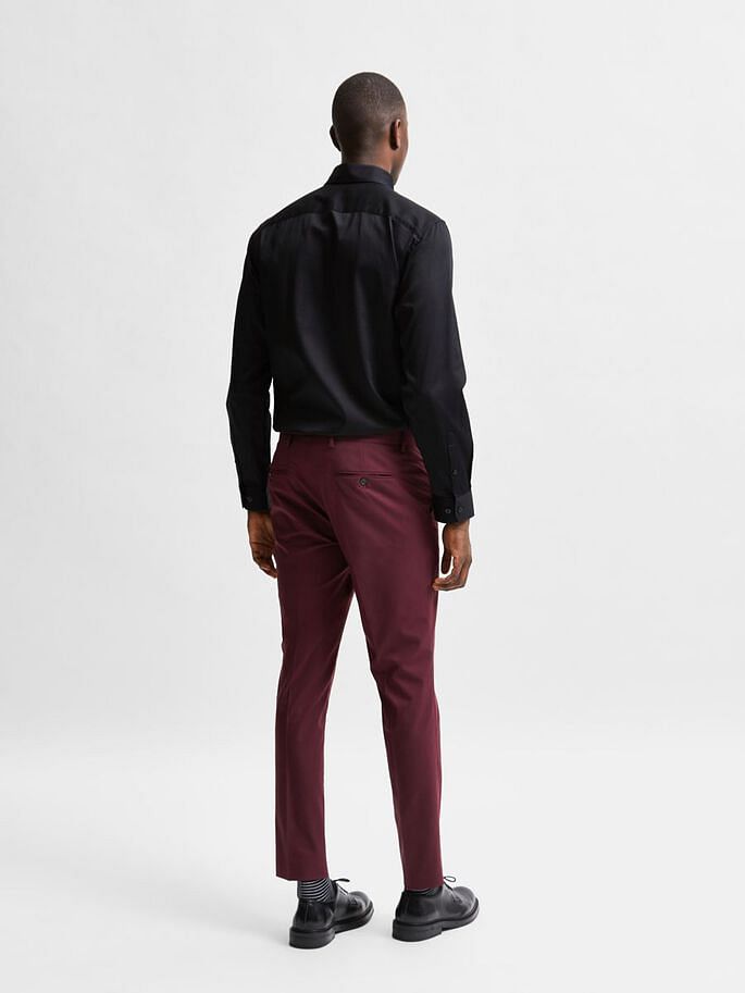 Maroon Slim Fit Suit Trousers