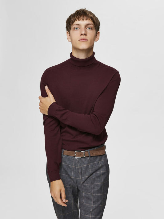 Maroon Turtleneck Pullover