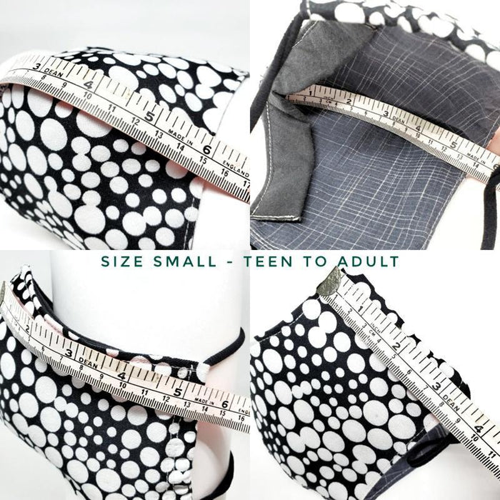 Mask - Medium - Gray Flowers White Lining by imakecutestuff