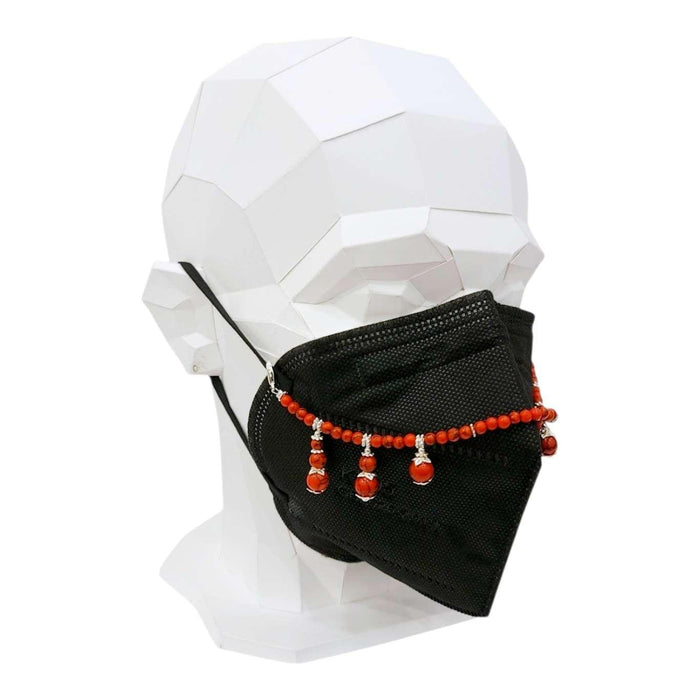Mask Chain - Graduated Drops Bead Chain (Red Howlite) by Tiny Aloha