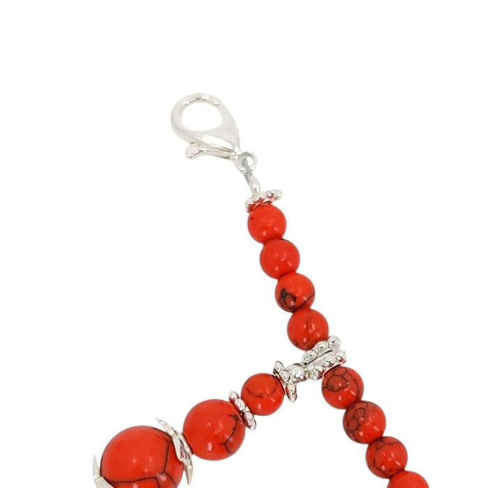 Mask Chain - Graduated Drops Bead Chain (Red Howlite) by Tiny Aloha