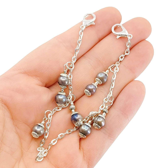 Mask Chain - Graduated Pearl Drops (Peacock Pearl) by Tiny Aloha