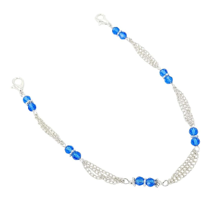 Mask Chain - Inline Double Bead Chain (Blue Crystal) by Tiny Aloha