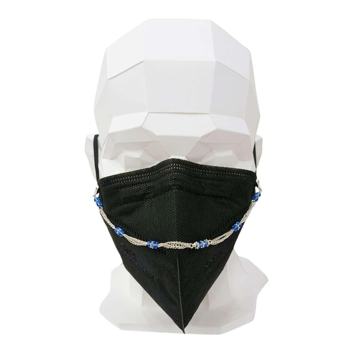 Mask Chain - Inline Double Bead Chain (Blue Crystal) by Tiny Aloha