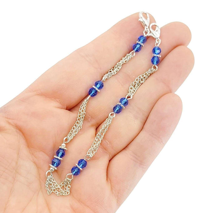 Mask Chain - Inline Double Bead Chain (Blue Crystal) by Tiny Aloha