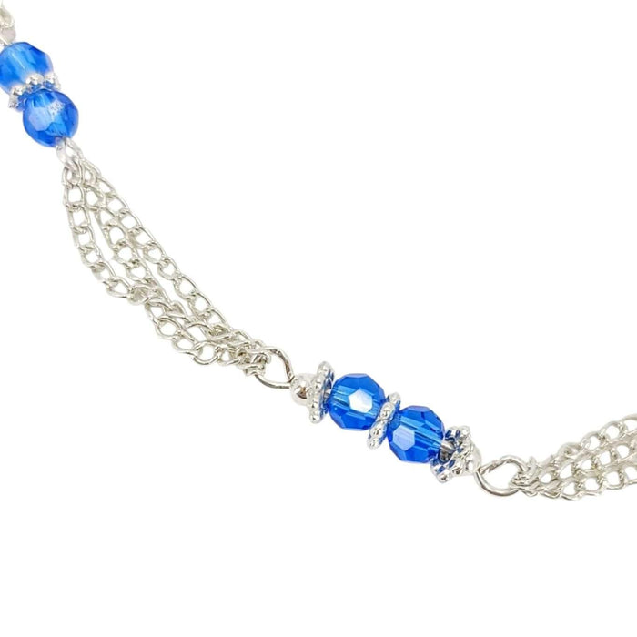 Mask Chain - Inline Double Bead Chain (Blue Crystal) by Tiny Aloha