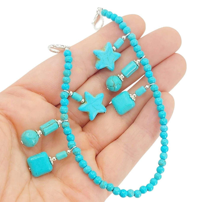 Mask Chain - Mixed Shape Drops Bead Chain (Turquoise Howlite) by Tiny Aloha