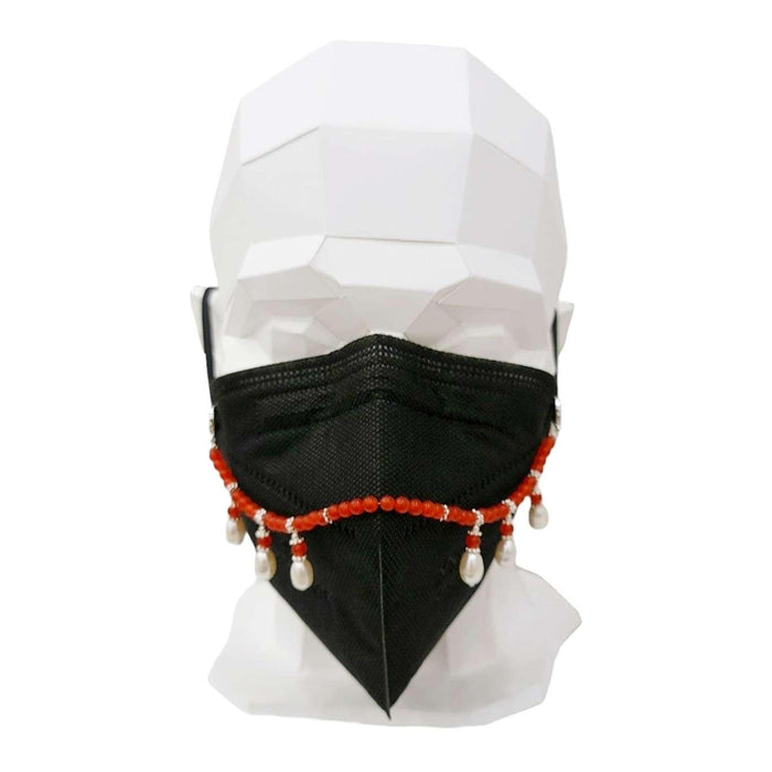Mask Chain - Pearl Drop Bead Chain (Red Jade, Freshwater Pearl) by Tiny Aloha