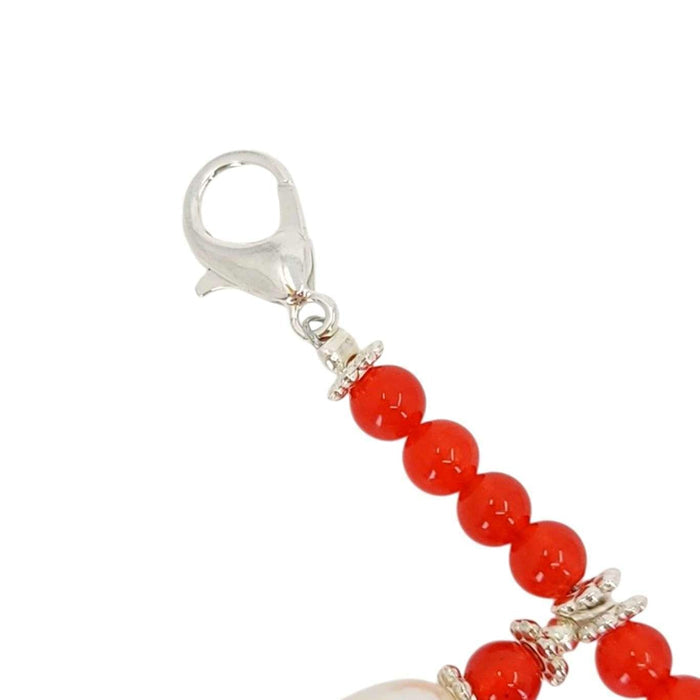 Mask Chain - Pearl Drop Bead Chain (Red Jade, Freshwater Pearl) by Tiny Aloha