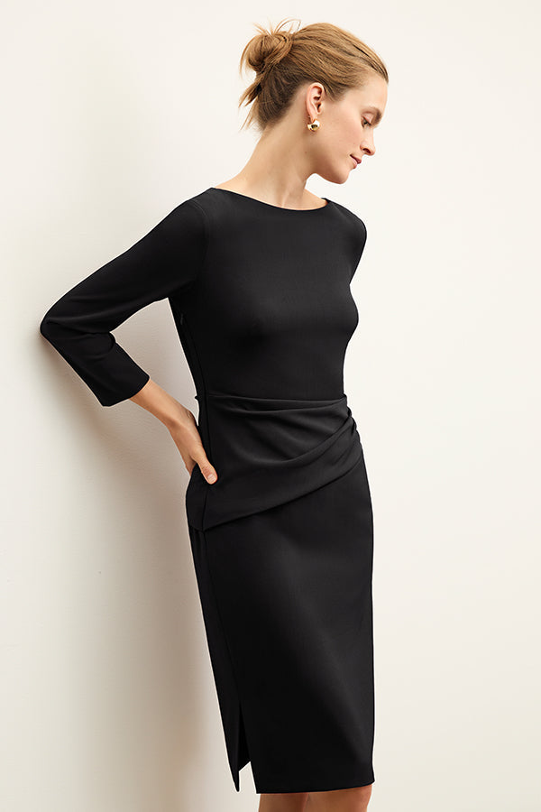 front image of a woman wearing the maxine dress in black | Exclude | Grid