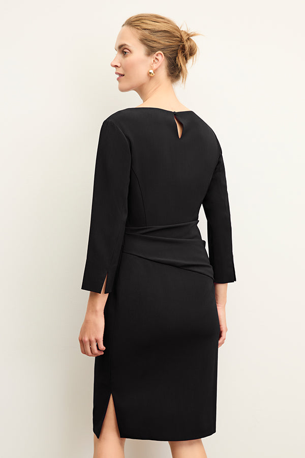 back image of a woman wearing the maxine dress in black | Exclude