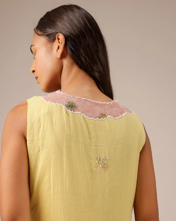 Melon Muse Dress & Jacket (Yellow To Pink)