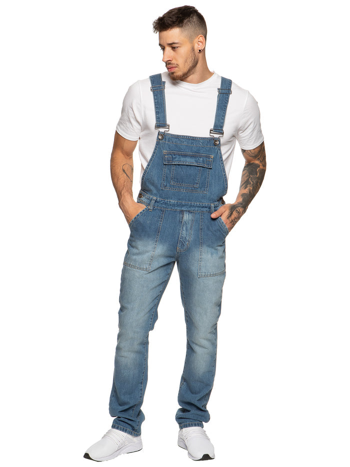 EZD390 Enzo | Designer Mens Fashionable Denim Overall Dungarees  | Enzo Designer Menswear ENZO RAWDENIM