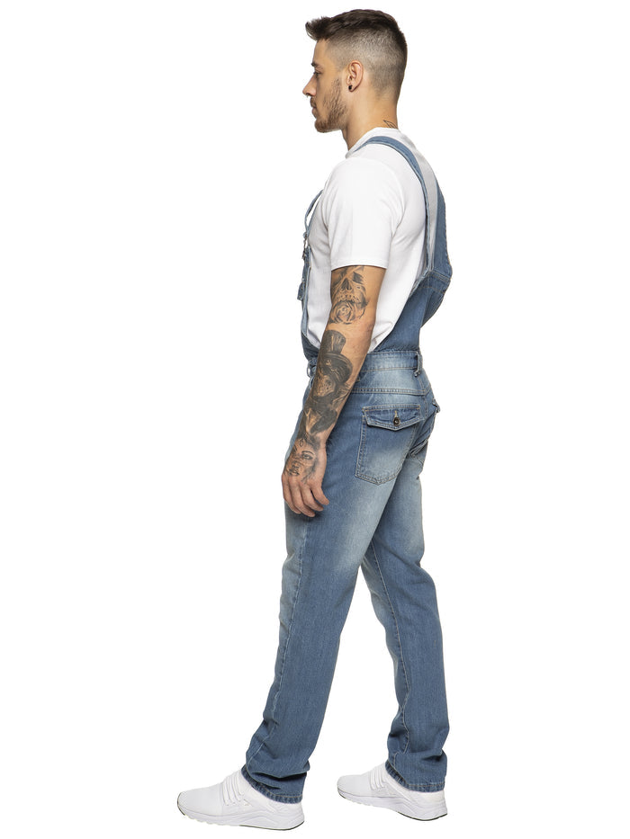 EZD390 Enzo | Designer Mens Fashionable Denim Overall Dungarees  | Enzo Designer Menswear ENZO RAWDENIM