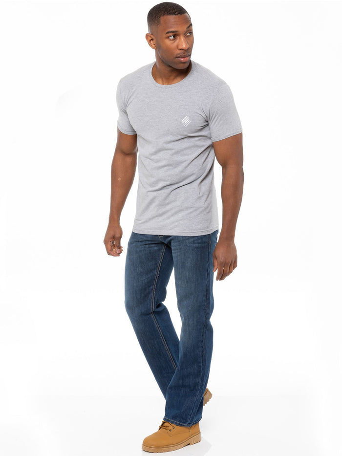 EZ15 Mens Mid Wash Jeans with Belt EZ14 - EZ15 | Enzo Designer Menswear ENZO RAWDENIM