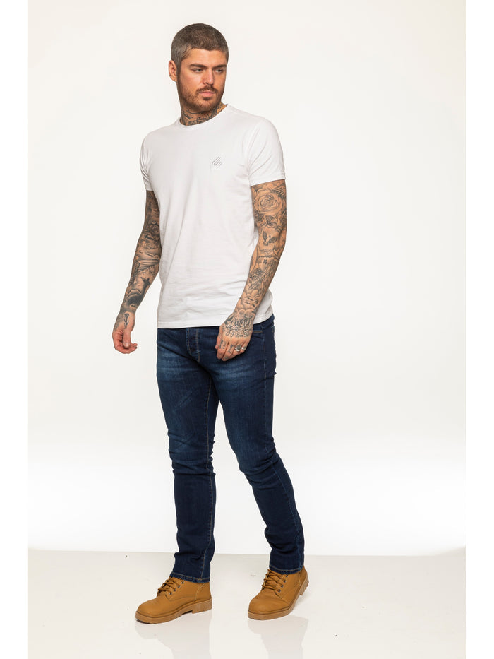 EZ325 MSW Mens Skinny Stretch Stonewash Denim Jeans | Enzo Designer Menswear ENZO RAWDENIM