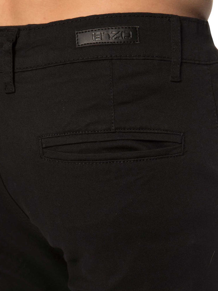 EZS348 Mens Slim Fit Stretch Chino Shorts | Enzo Designer Menswear ENZO RAWDENIM
