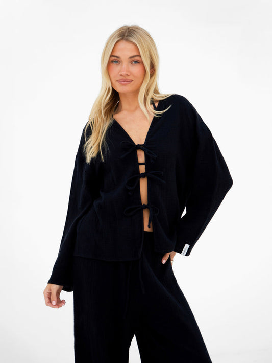 Mila Tie Up Top - Black