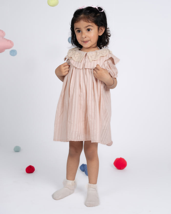 Mini Dress - Flamingo Pink Strips