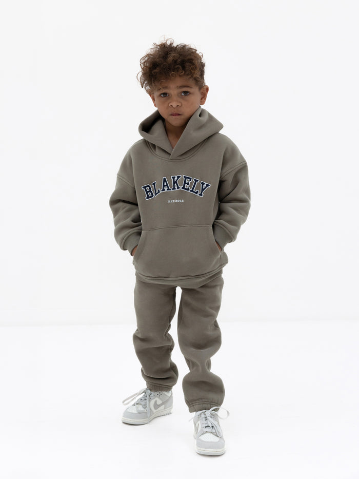 Mini Varsity Hoodie - Safari Green
