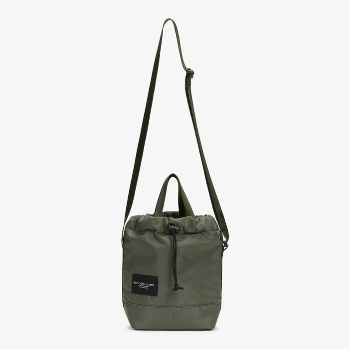 Packshot image of the Bags in Progress x MM Padded Mini Bucket Bag in Khaki Green | Lead