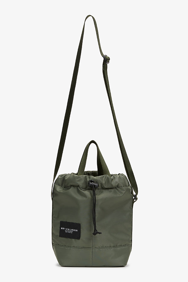 Packshot image of the Bags in Progress x MM Padded Mini Bucket Bag in Khaki Green | Grid | Exclude | Still