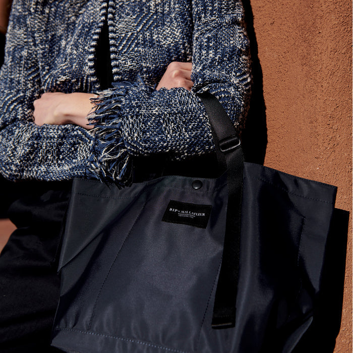 front image of the Bags in Progress x MM Small Carry All Tote in Navy