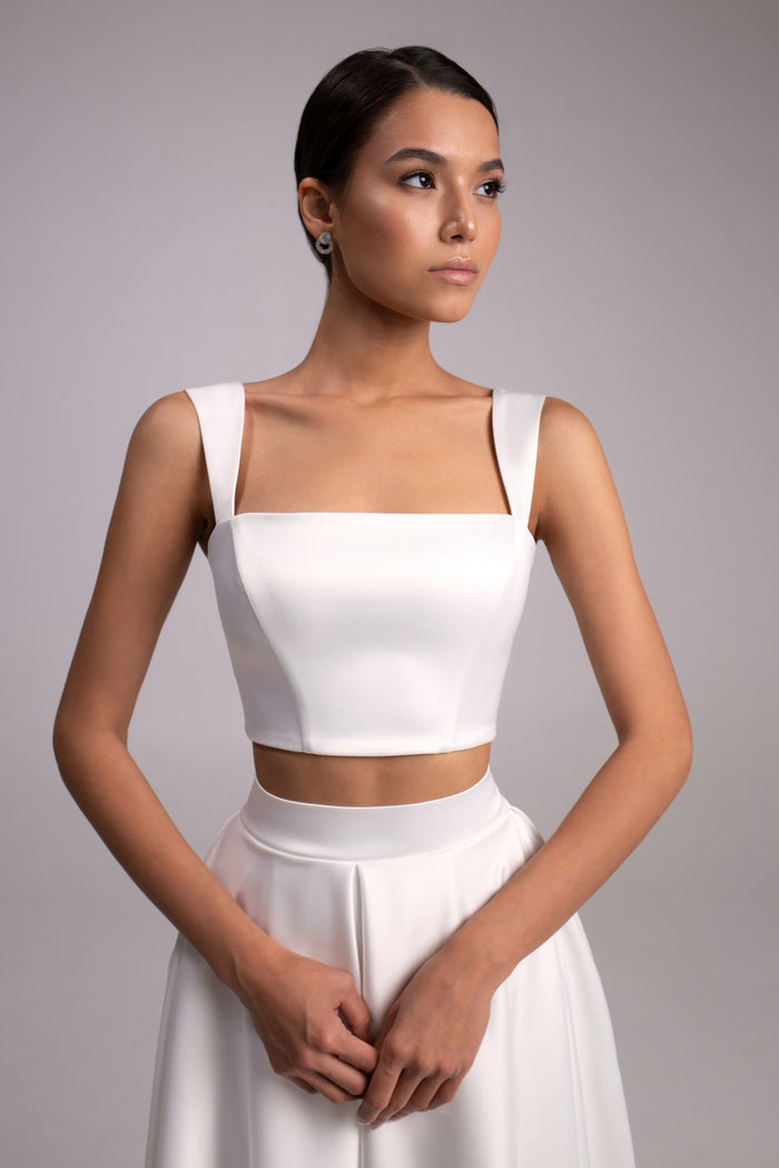 Modern Corset Crop Top Andrea With Lace-up Detail