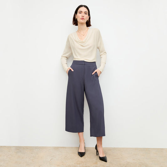 front image of a woman wearing the monica top in cream | Lead