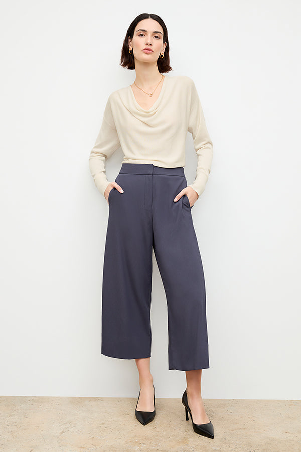 front image of a woman wearing the monica top in cream | Exclude
