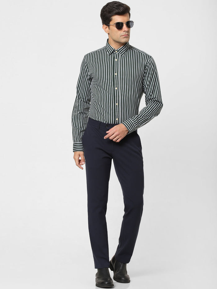 Monochrome Striped Full Sleeves Shirt