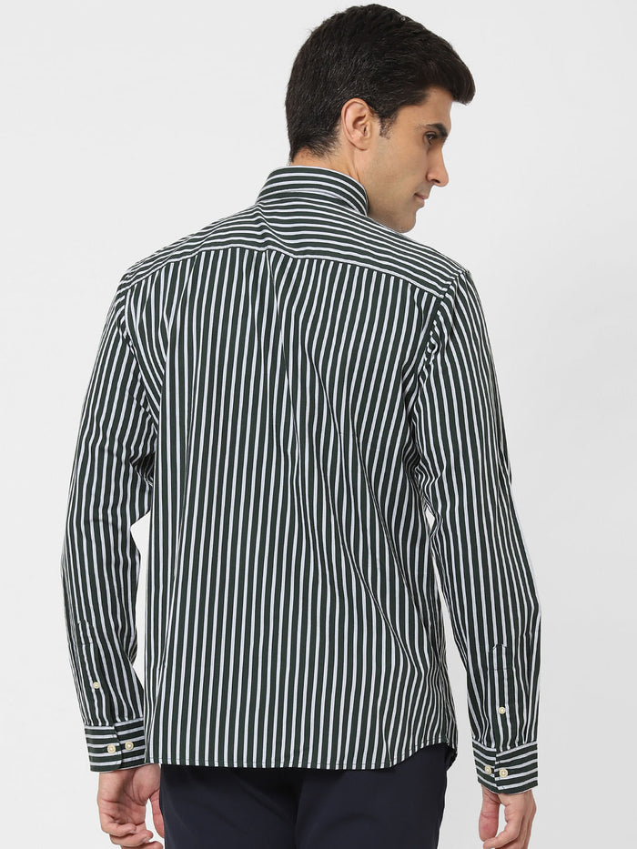 Monochrome Striped Full Sleeves Shirt