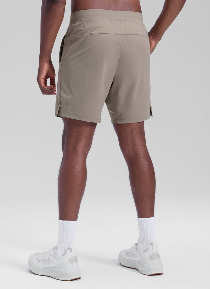 CRZ YOGA Men's Motion Workout Classic FIt Quick Dry Pocket Shorts  7" Cliff Ash