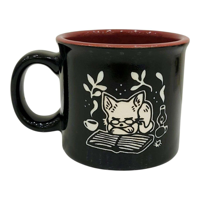 Mug - 14oz - Book Cat Camp Mug (Burgundy) by Bread and Badger