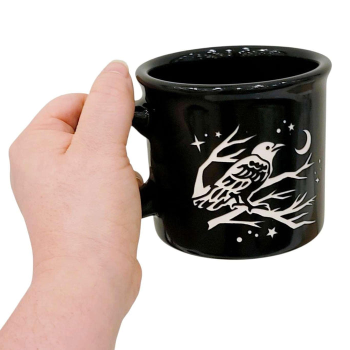 Mug - 14oz - Crow Camp Mug (Black) by Bread and Badger