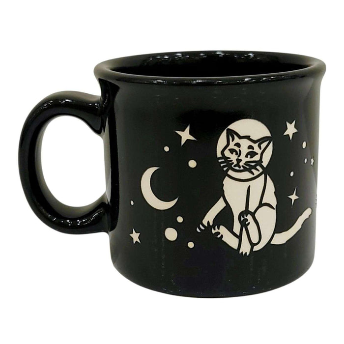 Mug - 14oz - Space Cat Camp Mug (Black) by Bread and Badger